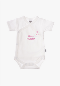 2er-Pack Kurzarm-Wickelbodys mit "kleines Wunder" in rosa