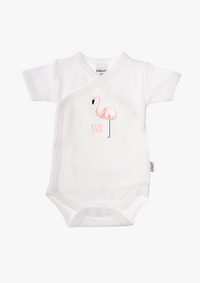 2er-Pack Kurzarm-Wickelbodys mit Flamingo
