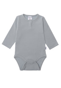 Rippenbody in blau mit langem Arm.