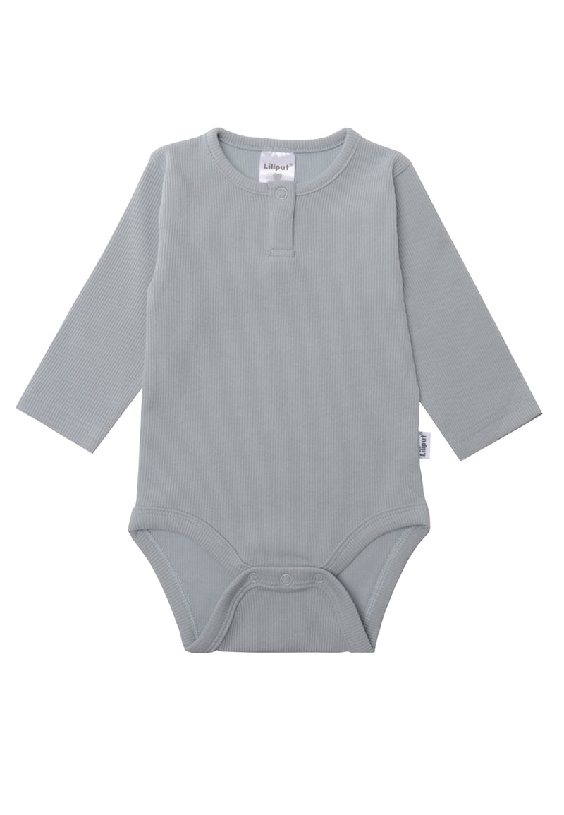 Rippenbody in blau mit langem Arm.