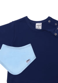 Set aus Langarmshirt und Halstuch aus Bio-Baumwolle