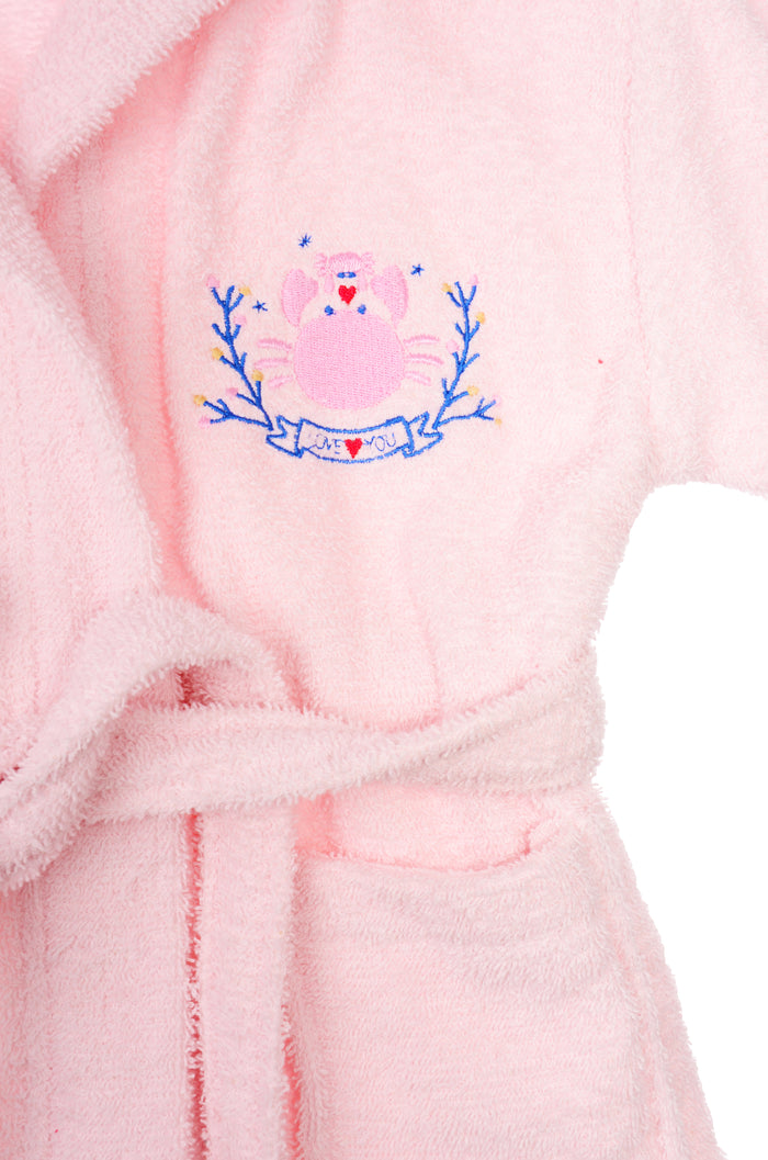 Bademantel mit Krabbe in Rosa