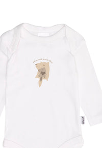 Detailaufnahme des weißen Amineckbodies mit niedlichem Print.