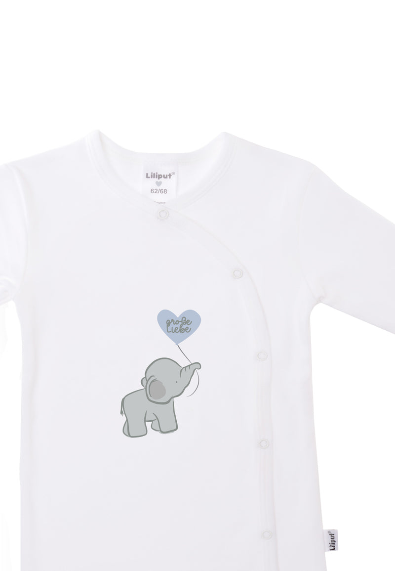 2er Pack Baby mit aus Liliput Bio-Baumwolle Overalls weiß – hellblau/ Print