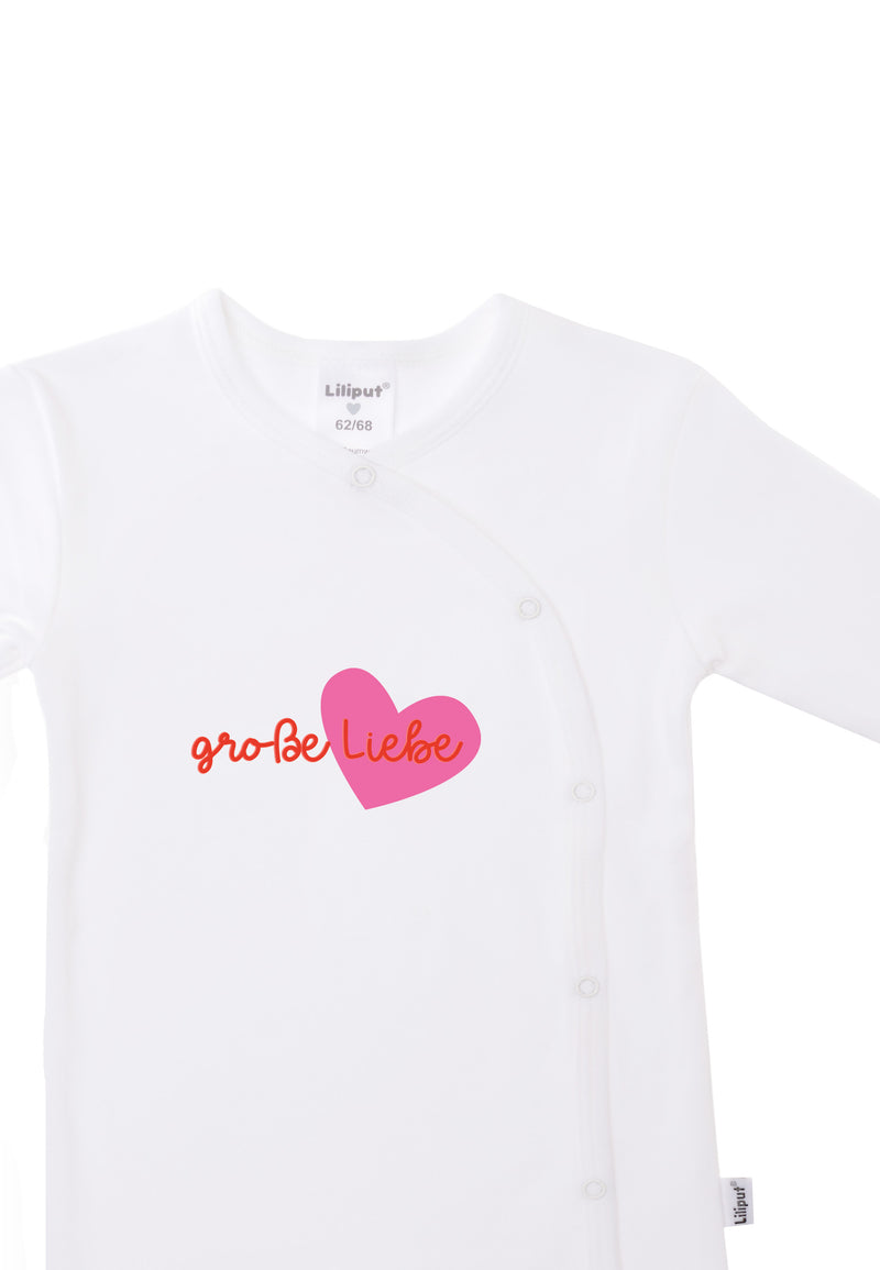 Overall in weiß mit Print "große Liebe".