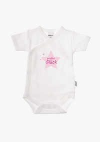 2er-Pack Kurzarm-Wickelbodys mit "kleines Wunder" in rosa