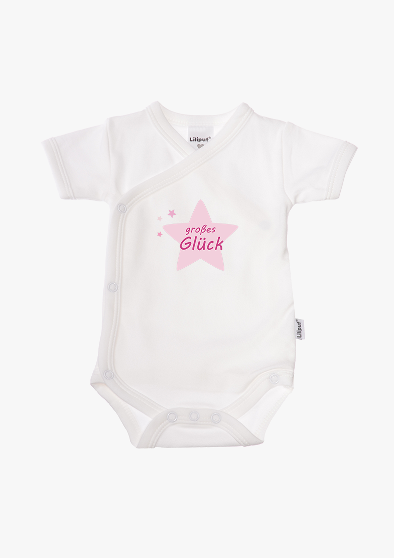 2er-Pack Kurzarm-Wickelbodys mit "kleines Wunder" in rosa