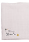 2er-Pack Premium-Musselintücher in Weiß/Grau mit Print "kleines Wunder"