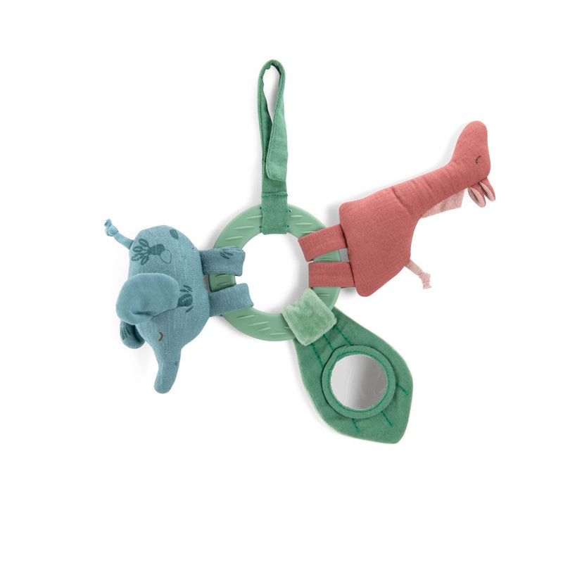 2-teiliges Set aus Rippbody blau und Moulin Roty Spielring