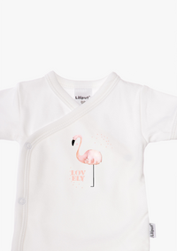 2er-Pack Kurzarm-Wickelbodys mit Flamingo