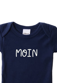 Body mit kurzem Arm in marine und lustigem MOIN Wording als Print.