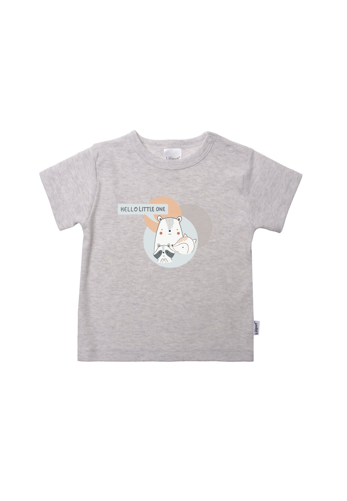 T-Shirt in grau melange mit Tier Aufdruck