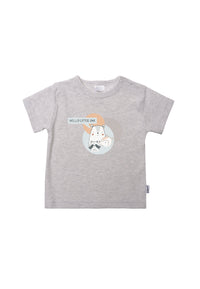 T-Shirt in grau melange mit Tier Aufdruck