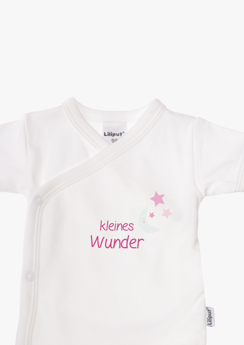 2er-Pack Kurzarm-Wickelbodys mit "kleines Wunder" in rosa