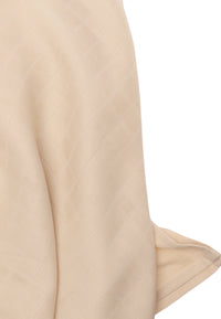 Detailfoto Musselintuch in beige.