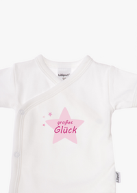 2er-Pack Kurzarm-Wickelbodys mit "kleines Wunder" in rosa