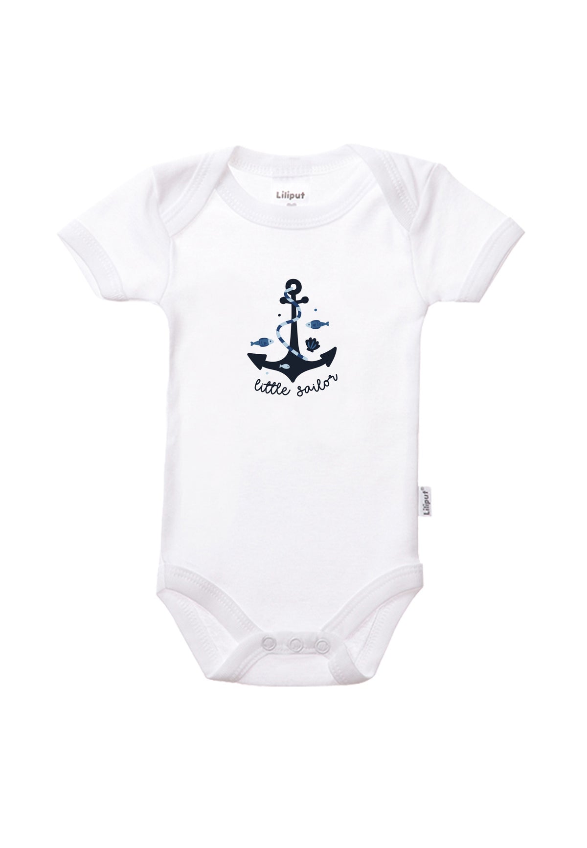 Kurzarmbody in weiß mit Anker Print.