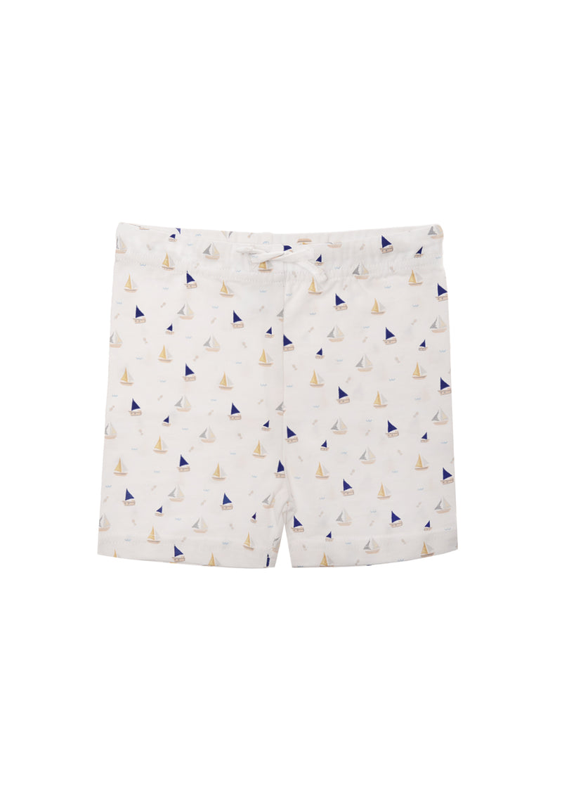 Shorts mit weichem Bündchen und Bindeband zum schnüren.