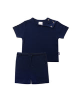 Sommerliches Baby und Kinderset bestehend aus Tshirt und passender Shorts in marine.