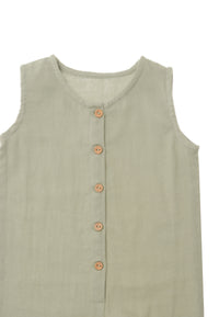 Detail Ausschnitt Druckknopfleiste Jumpsuit
