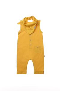 Jumpsuit mit passendem Halstuch in gelb