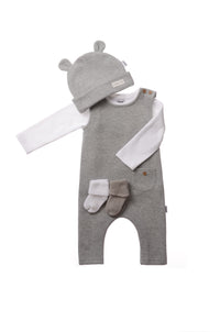 Rib-Strick-Set in grau, 5-teilig