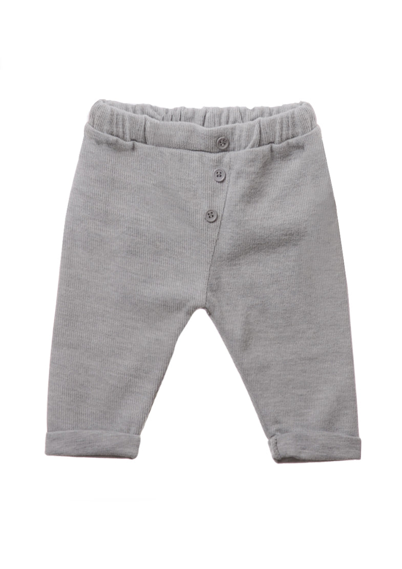 Rib Strick Hose in grau
