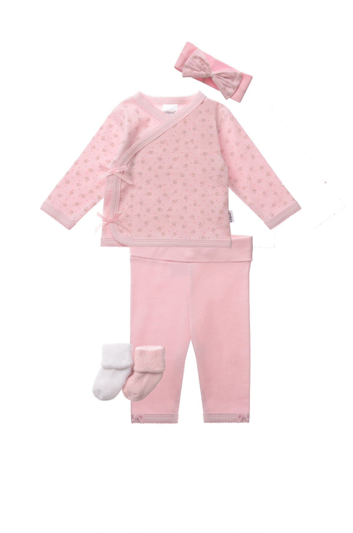 Set in rosa mit Herzchen, 5-teilig