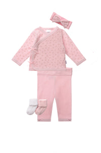 Set in rosa mit Herzchen, 5-teilig
