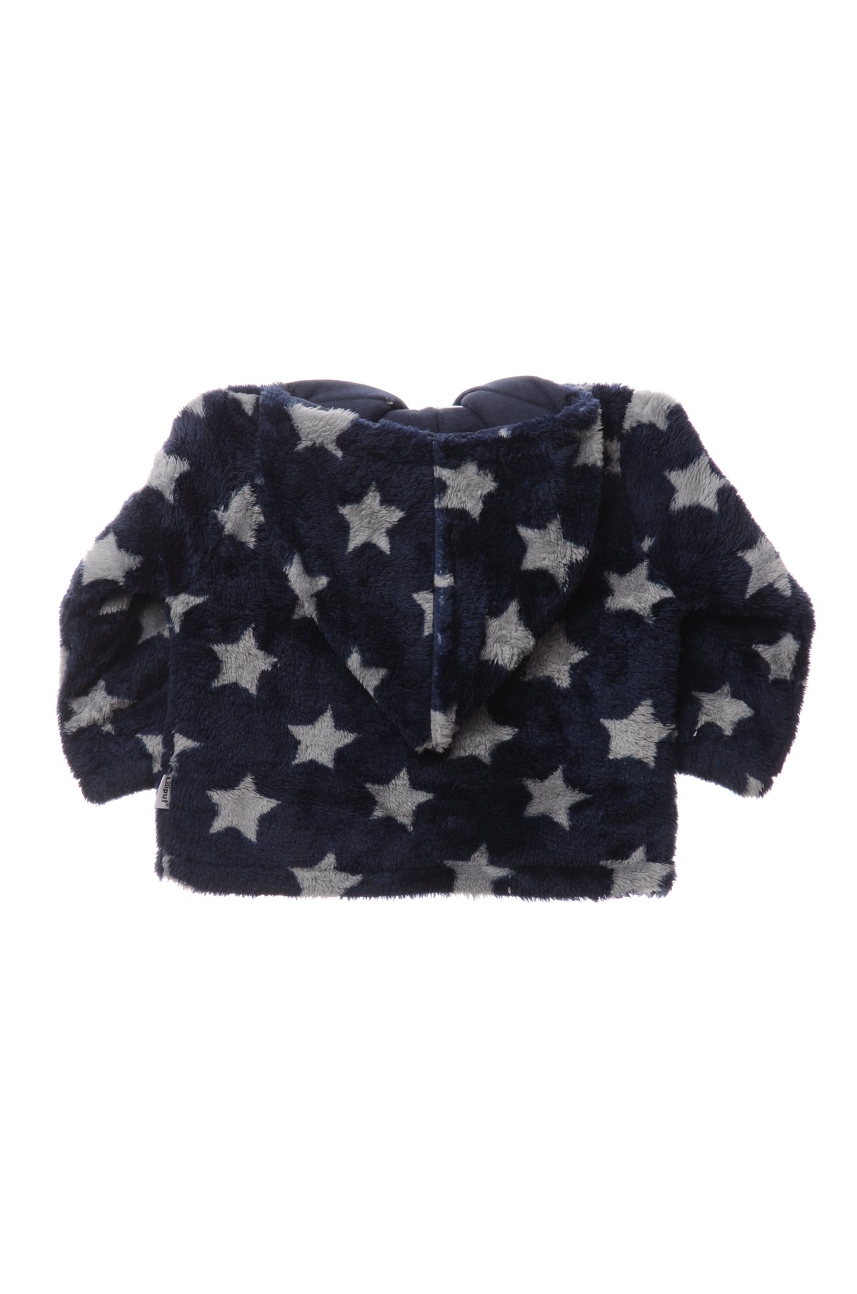 Plüsch-Jacke in blau mit Kapuze und Sternchen