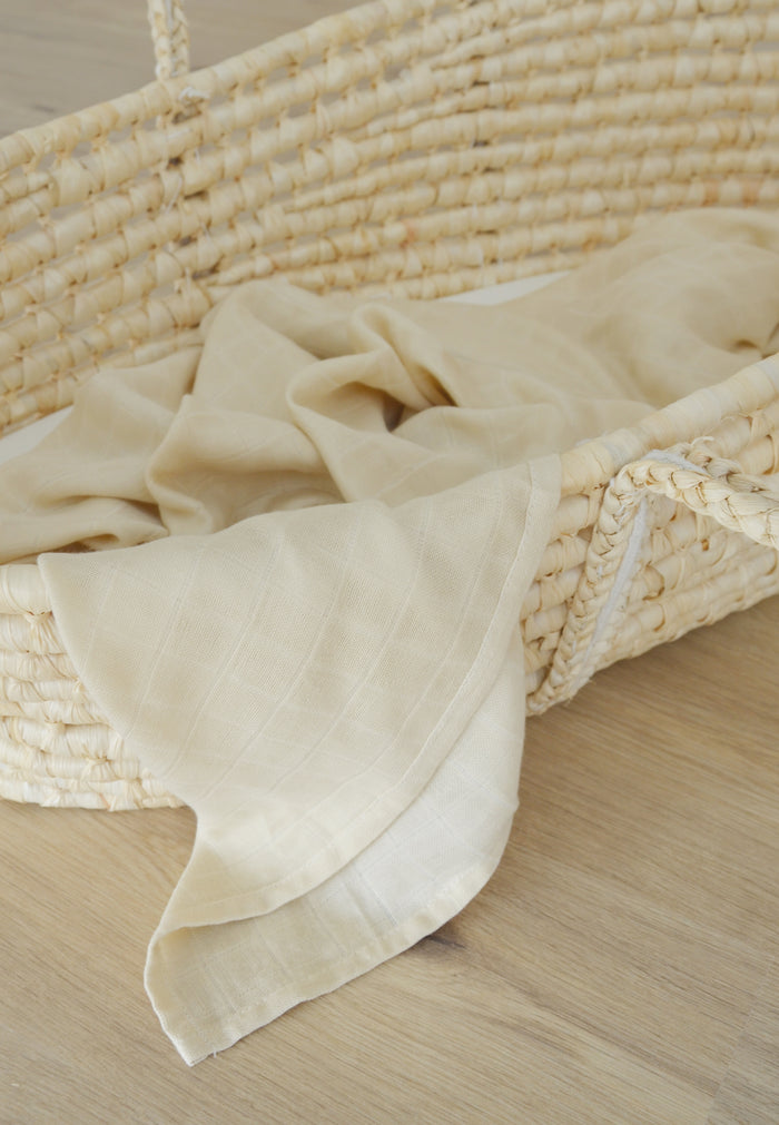 Detailfoto Musselintuch in beige