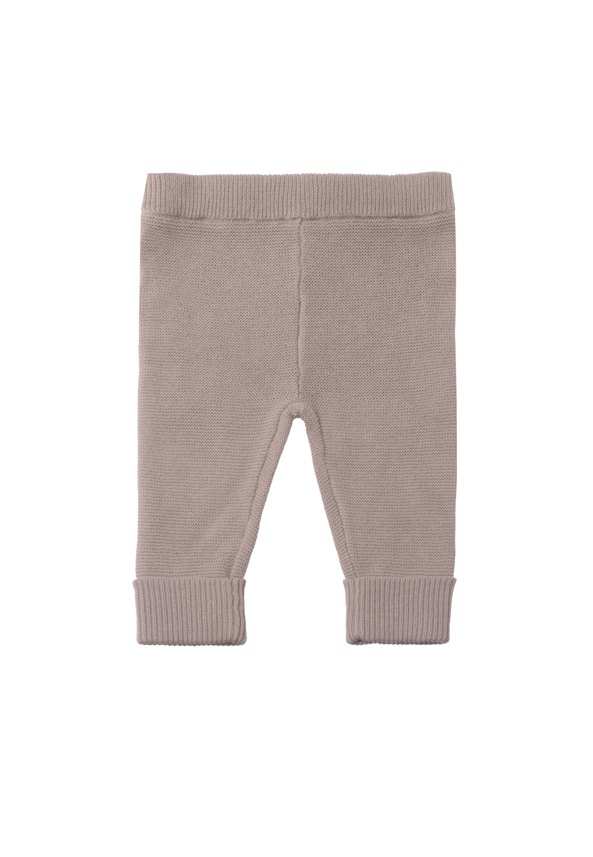 Strickhose mit umgeschlagenem Saum in taupe