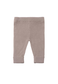 Strickhose mit umgeschlagenem Saum in taupe