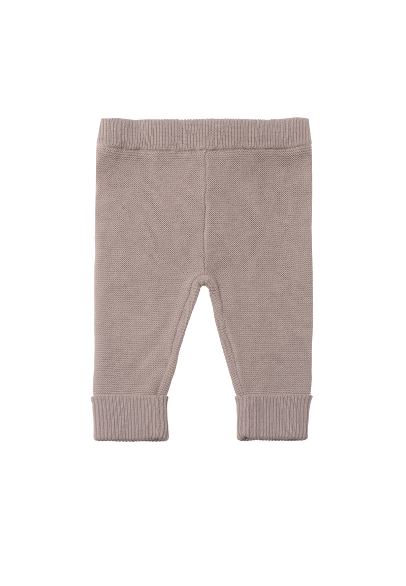 Strickhose mit umgeschlagenem Saum in taupe