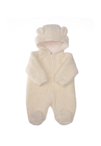 Plüsch Overall Einteiler mit Teddyohren creme